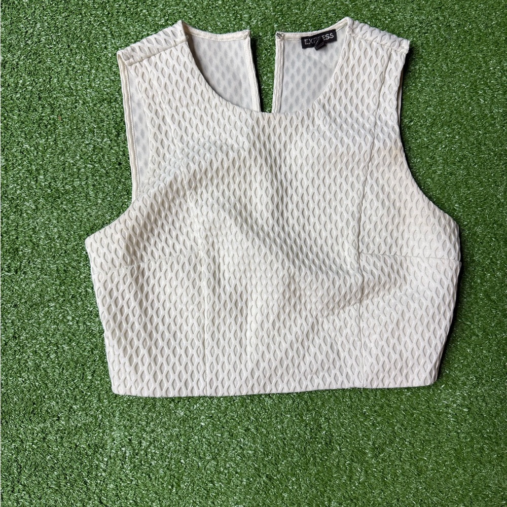 Express Ivory Textured Tank Top